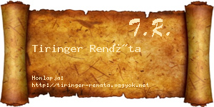 Tiringer Renáta névjegykártya